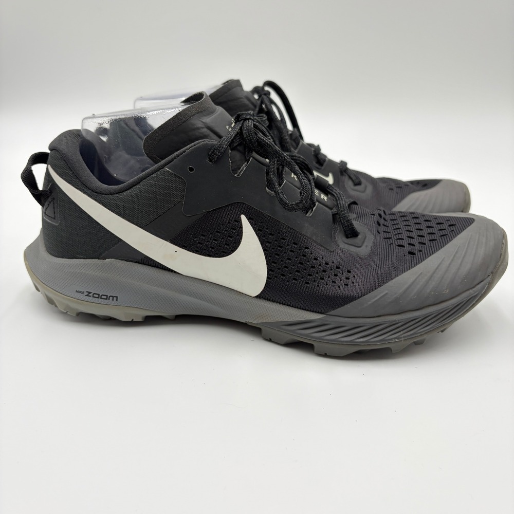 Nike Air Sz 9 Zoom Terra Kiger 6 Black Dark Grey Trail Running Shoes CJ0219-001